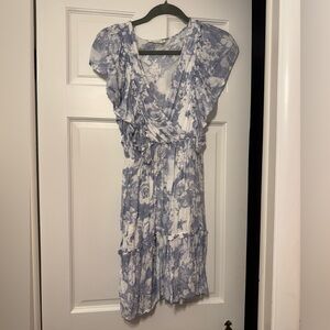 Blue and white mini dress